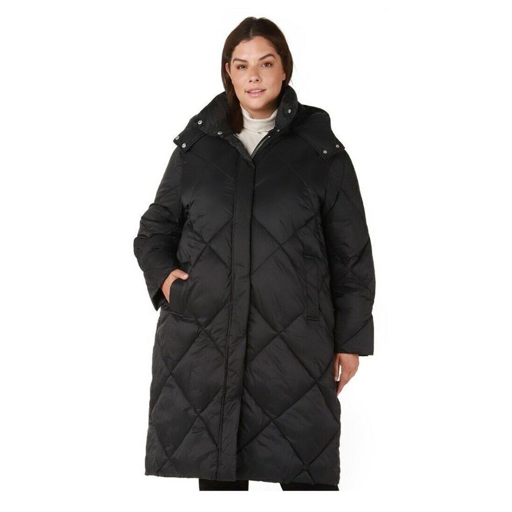 Dex Plus Longline Quilted Hooded Puffer 2X